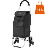 Shopper bevásárlótáska, kerekeken, lépcsőhöz 45L, 101x45x39 cm, fekete