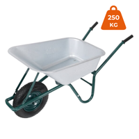 GREEN BARRY horganyzott talicska, max. kapacitás 100l/250kg, ezüst/fekete