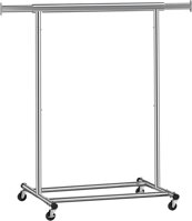INEZ ruhatartó állvány kerekekkel, max. 90 kg, 83,5x45x160cm, ezüst