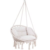 BOHO függőszék párnával, Ø61cm, bézs