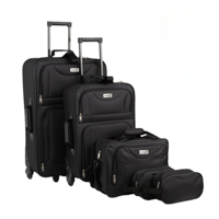 TRAVEL utazóbőrönd készlet, 5 darabos, fekete