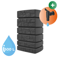 TOWER STONE esővízhordó, 500l, antracit