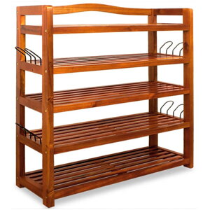 RUSTIC cipőtartó polc, 5 polc, 75x26x82cm, természetes barna
