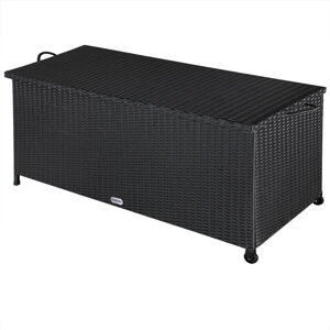 RICCO polyrattan tárolódoboz, 122x56x61cm, fekete