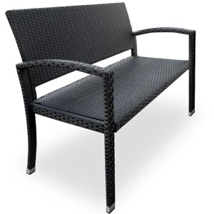 Marry kerti pad polirattan, 122x55x90 cm, fekete