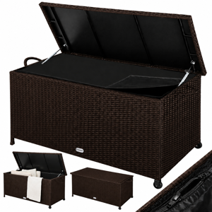 RICCO polyrattan tárolódoboz, 117 x 53 x 60cm, sötétbarna