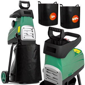 DIOX kerti aprítógép/aprító+2x 60l zsák, 3100W fekete/zöld