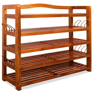 RUSTIC cipőtartó polc, 5 polc, 85x26x82cm, természetes barna