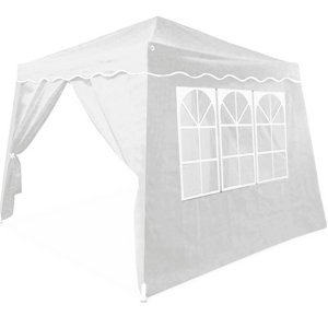 CAPRI 3 x 3 m fehér party sátor / pavilon - 2 oldalfallal együtt