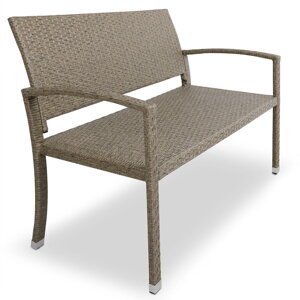Marry kerti pad polirattan, 122x55x90 cm, bézs-szürke
