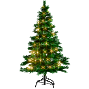 RUDOLPH műkarácsonyfa, 150cm, zöld, fényfüzérrel