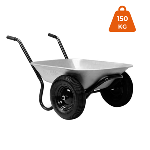 DAMO horganyzott talicska, max. kapacitás 100l/150kg, 2 gumiabroncs, ezüst/fekete