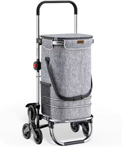 COMFORT bevásárlótáska lépcsőjáró kerekekkel, 50l, szürke