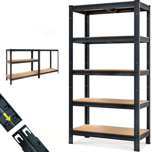 HEAVY nagy teherbírású polc, max 875kg, 90x40x180cm, fekete