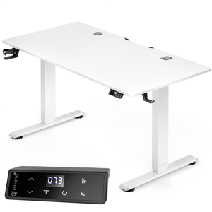FLEXI állítható magasságú irodai íróasztal, 140x60x72–117cm, fehér