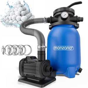 AQUA homokszűrő medencéhez szűrőgolyókkal, 5 000 l/h, kék