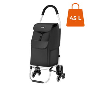 Shopper bevásárlótáska, kerekeken, lépcsőhöz 45L, 101x45x39 cm, fekete