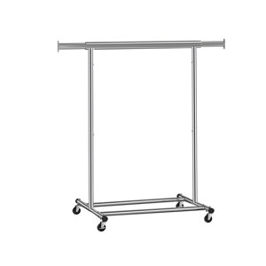 INEZ ruhatartó állvány kerekekkel, max. 90 kg, 83,5x45x160cm, ezüst