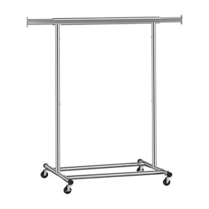 INEZ ruhatartó állvány kerekekkel, max. 90 kg, 83,5x45x160cm, ezüst