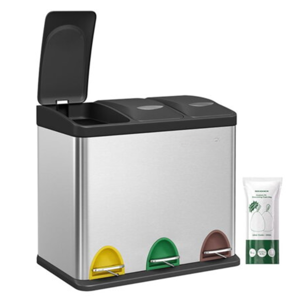 SORT szelektív hulladékgyűjtő, 24l (3x8l), acél