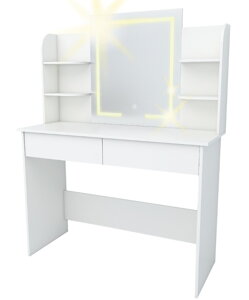 Hana öltözőasztal érintőképernyős világítással, 140 cm, fehér színben