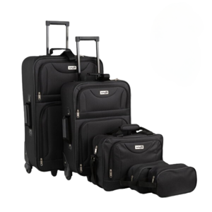 TRAVEL utazóbőrönd készlet, 5 darabos, fekete