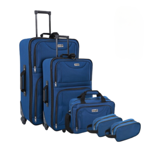 TRAVEL utazóbőrönd készlet, 5 darabos, éjféli kék