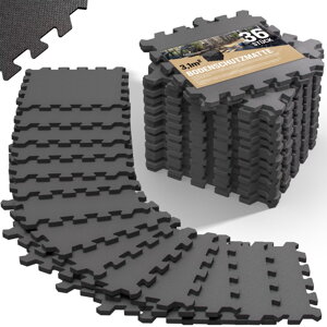 Puzzle szőnyeg padlóvédelemmel 36 db, szürke, 177 x 177 x 1 cm