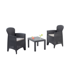 Záhradný set AKITA, 3-dielny, antracitová