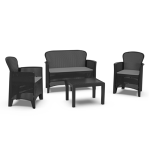 Záhradný set JUNGLE, 4-dielny, antracitová