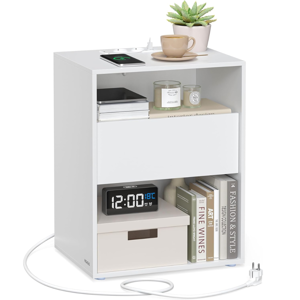 LUCIANO éjjeli szekrény töltési funkcióval, 35x45x58,3 cm, fehér