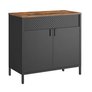 BRIX fém tárolószekrény, 76x80x40cm, fekete/barna