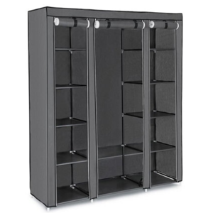 CLOSET hordozható szövet szekrény, gardróbszekrény, 150x175x45cm, szürke