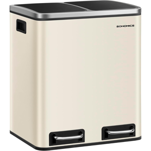 SORT hulladékgyűjtő tartály 30l (2×15l), bézs/ezüst/fekete