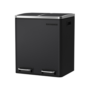 SORT hulladékgyűjtő tartály, 2x15 l, fekete