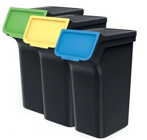 KEDEN 3x25l hulladékgyűjtő tartály, fekete színben