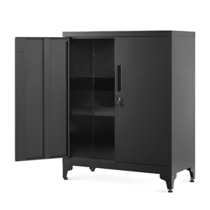 Többcélú fém szekrény RAVEN, 40x80x90 cm, fekete