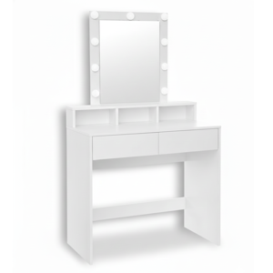 VANESA fésülködőasztal világítással, 80x40x145cm, fehér
