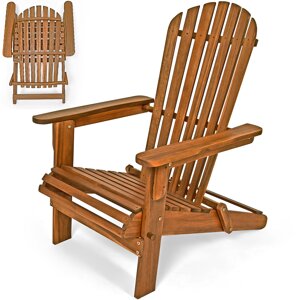 ADIRONDACK kerti nyugágy, összecsukható, 69x84x94cm, természetes barna