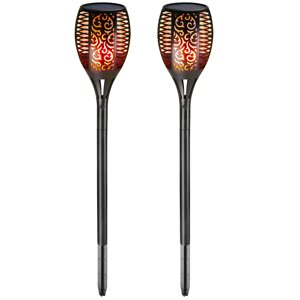 FIORE napelemes kerti lámpa, 2 db, 9,5x76,5cm, fekete
