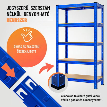 HEAVY nagy teherbírású polc, max 875kg, 90x40x180cm, kék