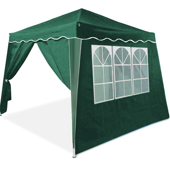 CAPRI 3 x 3 m party sátor / pavilon - 2 oldalfallal együtt zöld