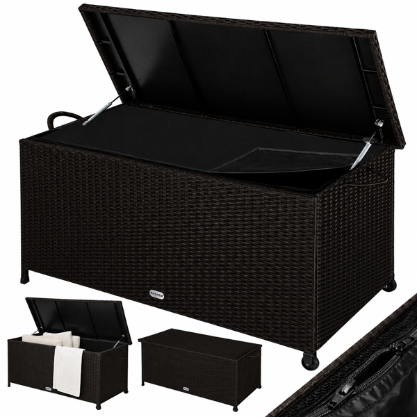 RICCO polyrattan tárolódoboz, 117 x 53 x 60cm, sötétbarna