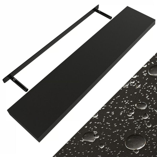 FIGO + fali polc konzollal, 110cm, fekete