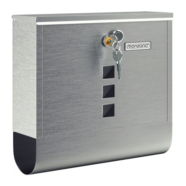 POST postaláda újságtartóval, 30,5x10x33,5cm, ezüst