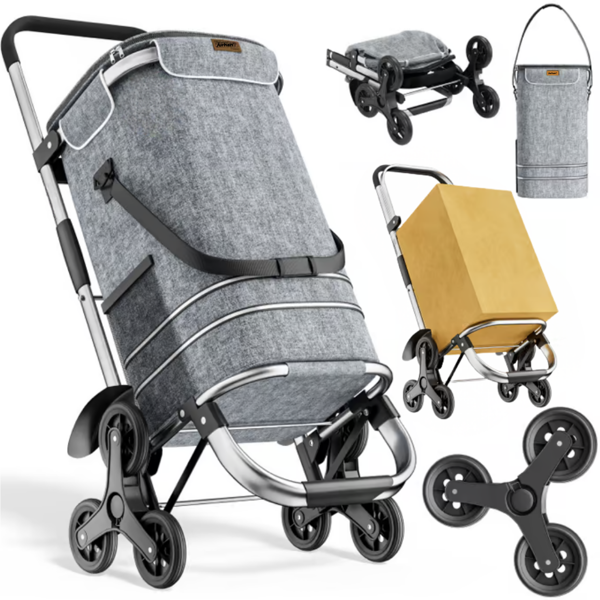 COMFORT bevásárlótáska lépcsőjáró kerekekkel, 50l, szürke