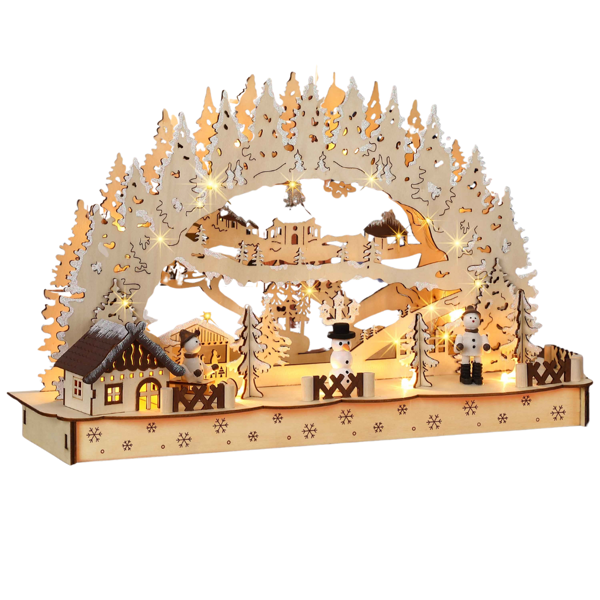 CLEMENT karácsonyi LED ív, 45x12,5x28cm, természetes barna