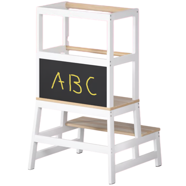 PLAY tanulótorony fenyőfa, 93x56x49cm, fehér/natúr barna