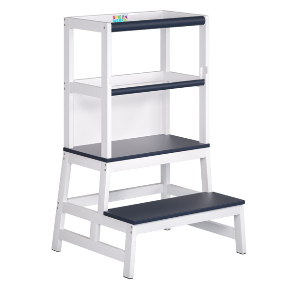 PLAY tanulótorony fenyőfa, 93x56x49cm, fehér/antracit