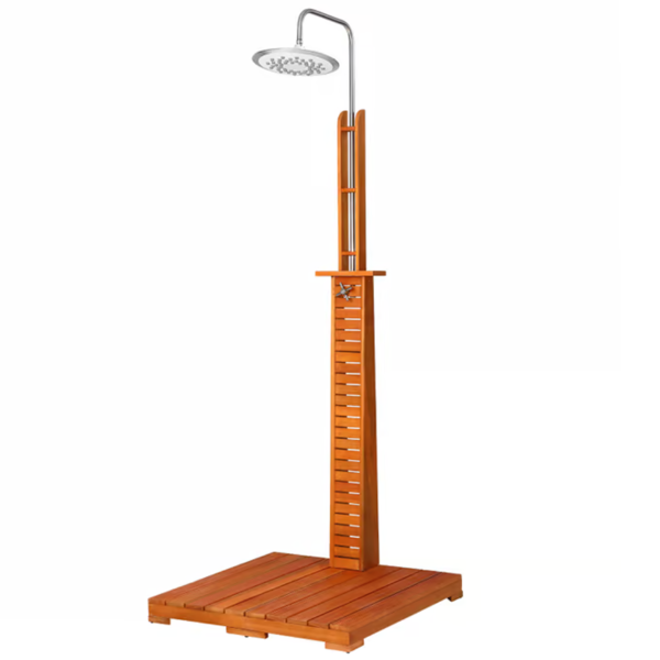 TAHITI kerti zuhany eukaliptuszfából, 223 cm, barna/ezüst